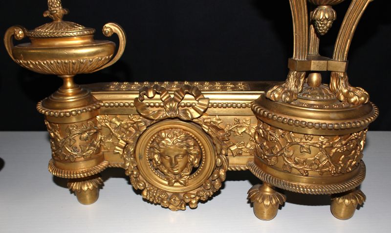 Pair of French Late Louis XV Gilt Bronze Ormolu Chenets (Andirons), Circa 1770