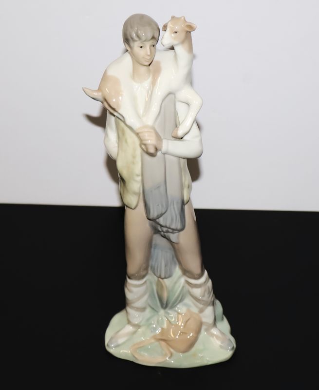 Lladro Shepherd Boy with Goat Porcelain Figurine – 10 1/2” Tall | Item #4506