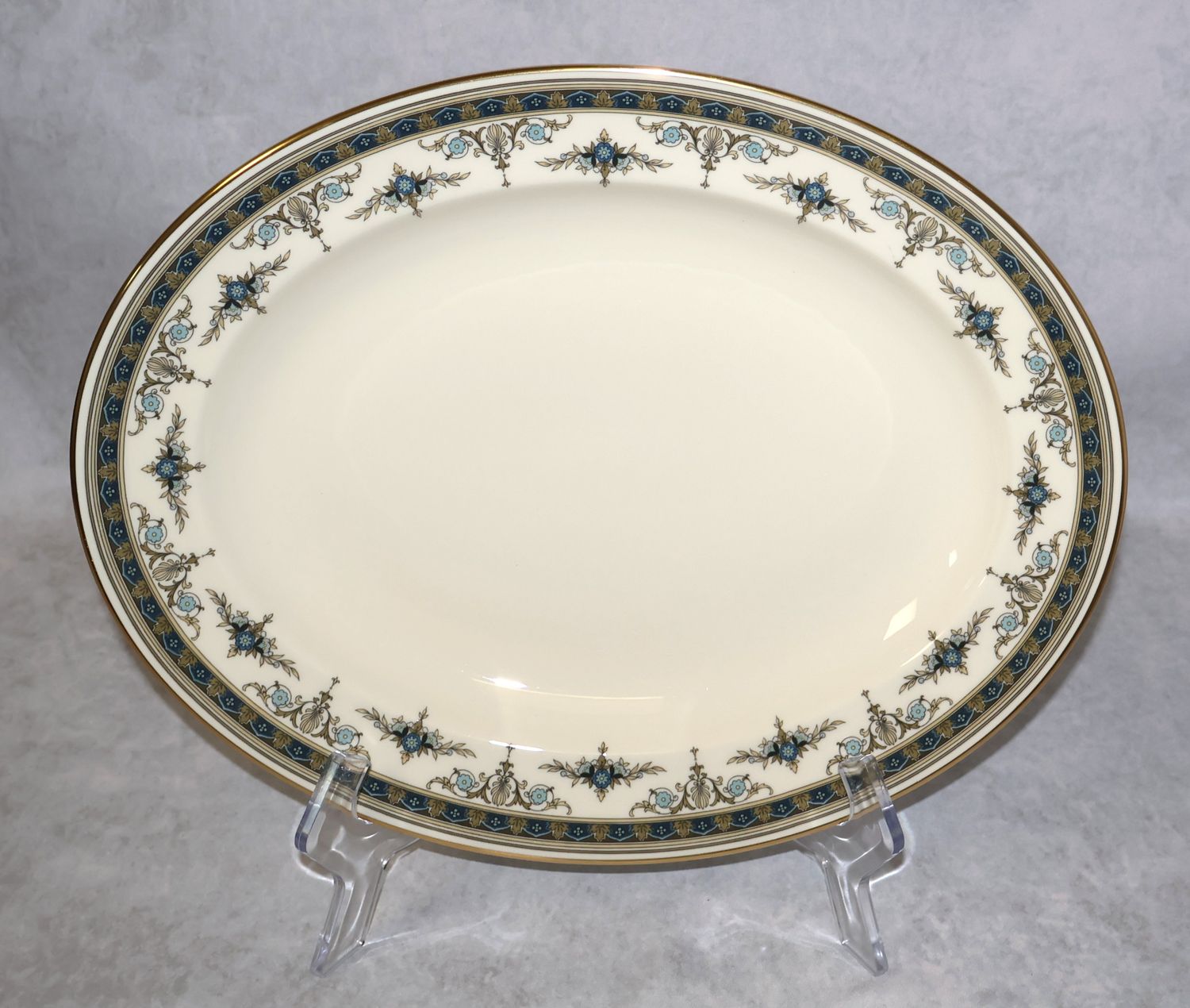 Minton Grasmere Blue 13.5” Oval Serving Platter – Fine Bone China