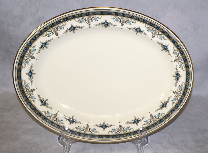 Minton Grasmere Blue 16” Large Oval Serving Platter – Fine Bone China