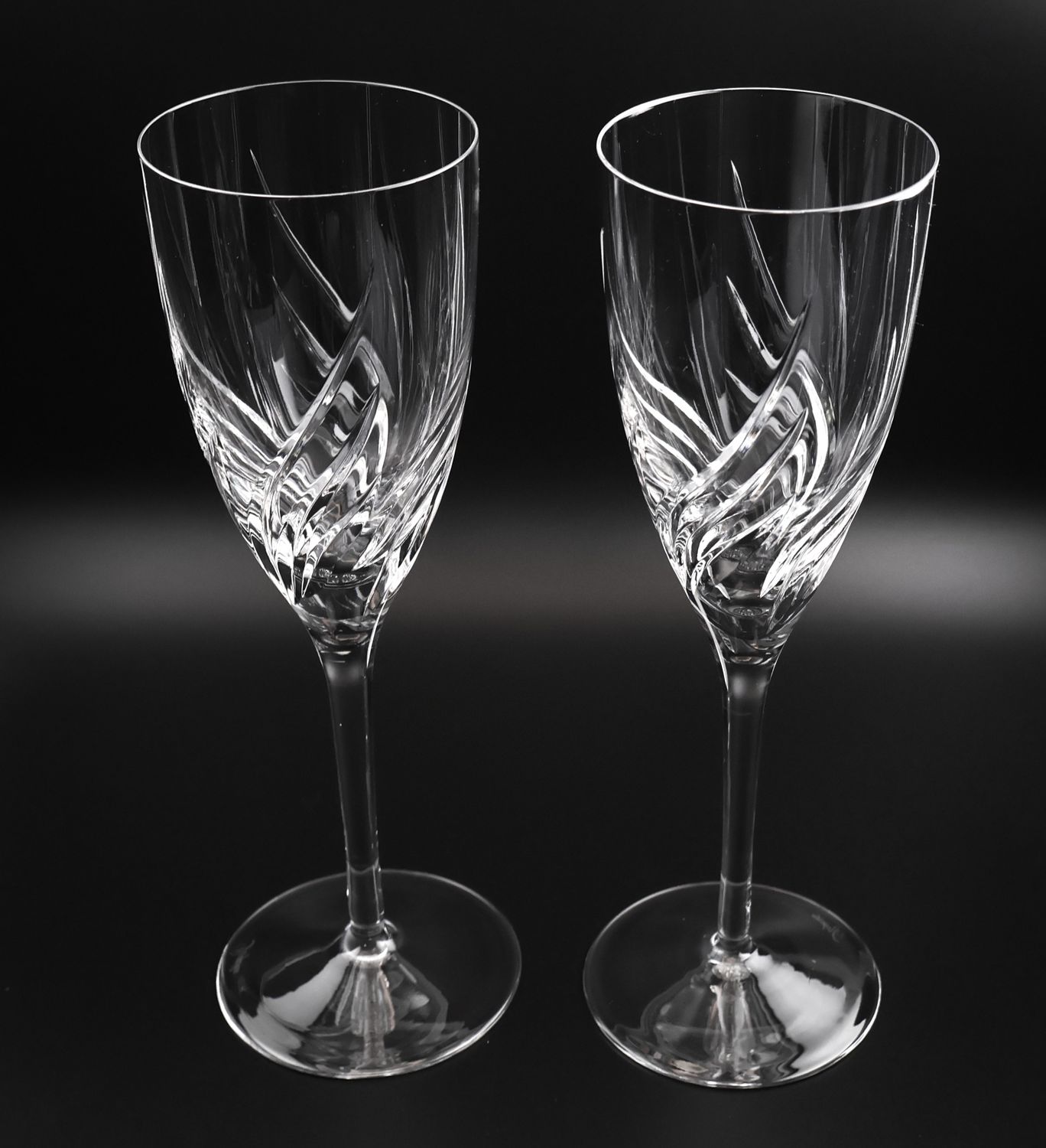 Rogaska Juliet Swirl Cut Crystal Wine Glasses 8 1/2” – Set of 2 | Multiple Sets Available