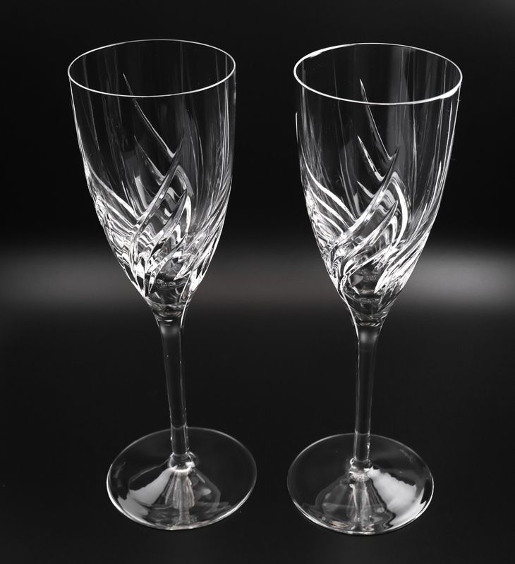Rogaska Juliet Swirl Cut Crystal Wine Glasses 8 1/2” – Set of 2 | Multiple Sets Available