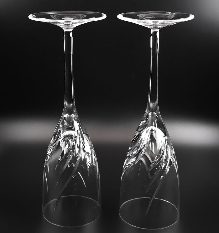Rogaska Juliet Swirl Cut Crystal Wine Glasses 8 1/2” – Set of 2 | Multiple Sets Available
