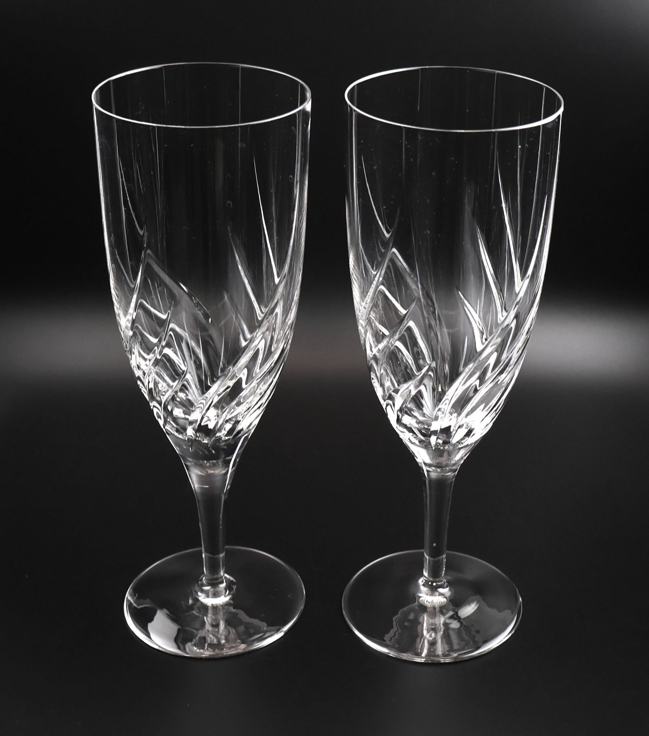 Rogaska Juliet Swirl Cut Crystal Iced Tea Glasses 8 3/8” – Set of 2 | Multiple Sets Available