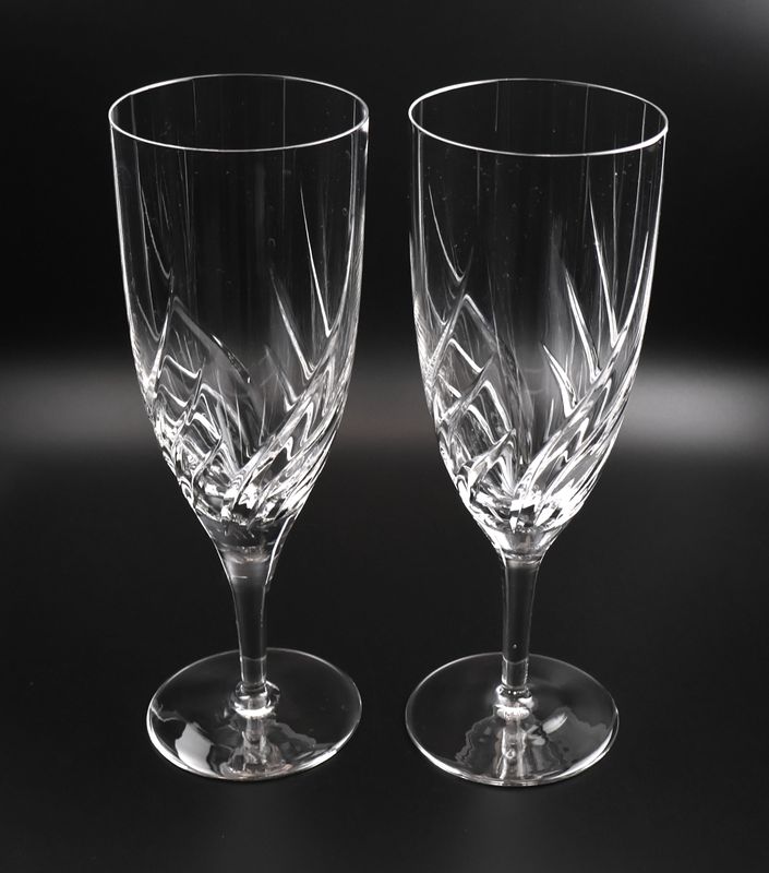 Rogaska Juliet Swirl Cut Crystal Iced Tea Glasses 8 3/8” – Set of 2 | Multiple Sets Available