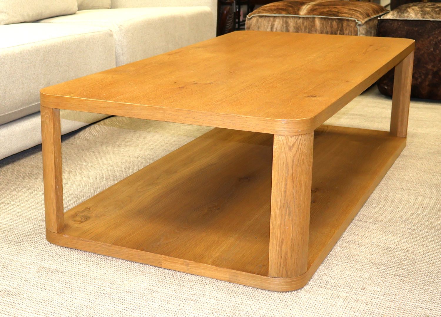 Mitchell Gold + Bob Williams “Cade” Oak Coffee Table | Modern Open Shelf Design