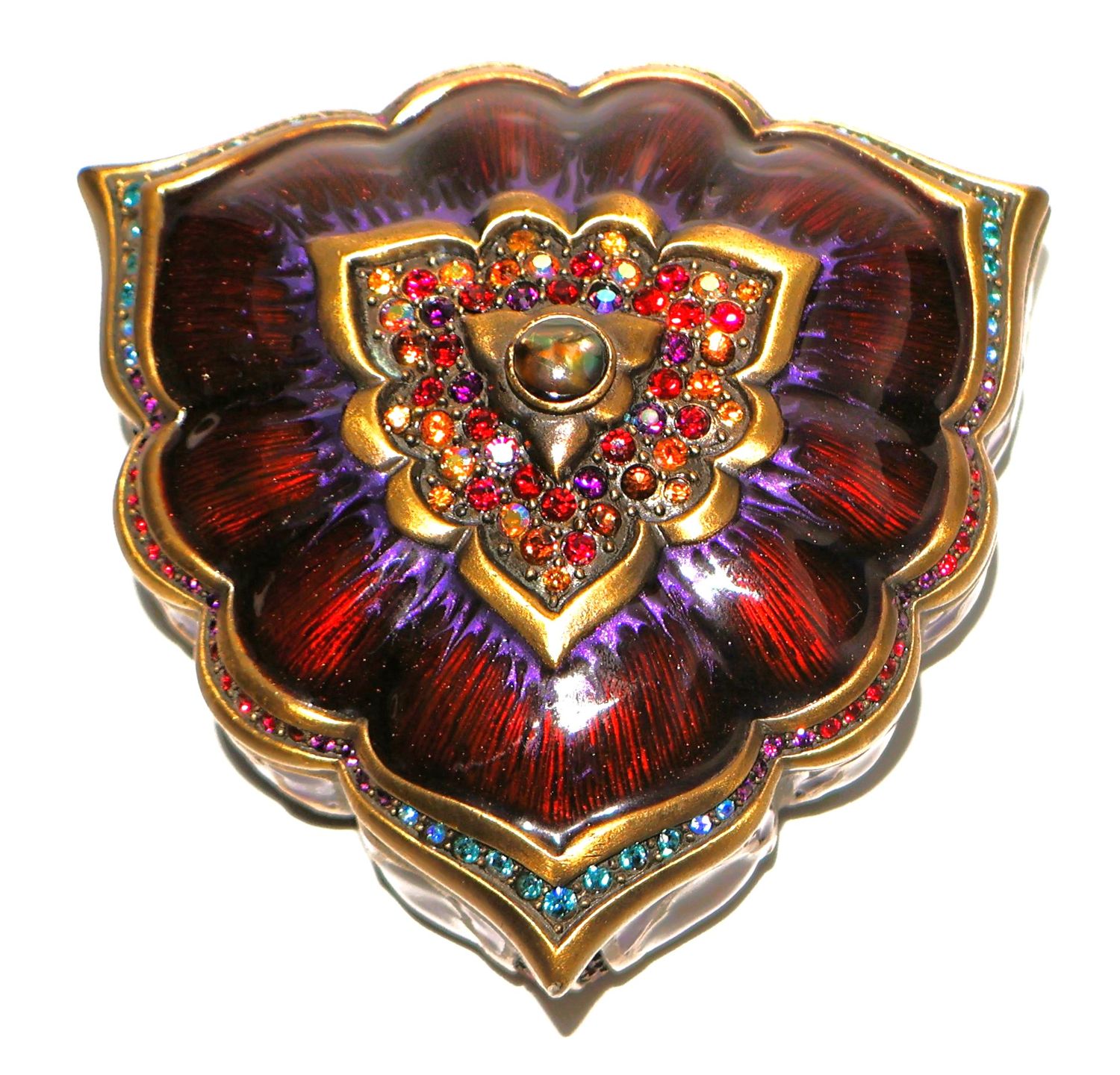 Jay Strongwater Palais Russe Red Jeweled Trillion Trinket Box | Swarovski Crystal Enamel | Style SDH7132421