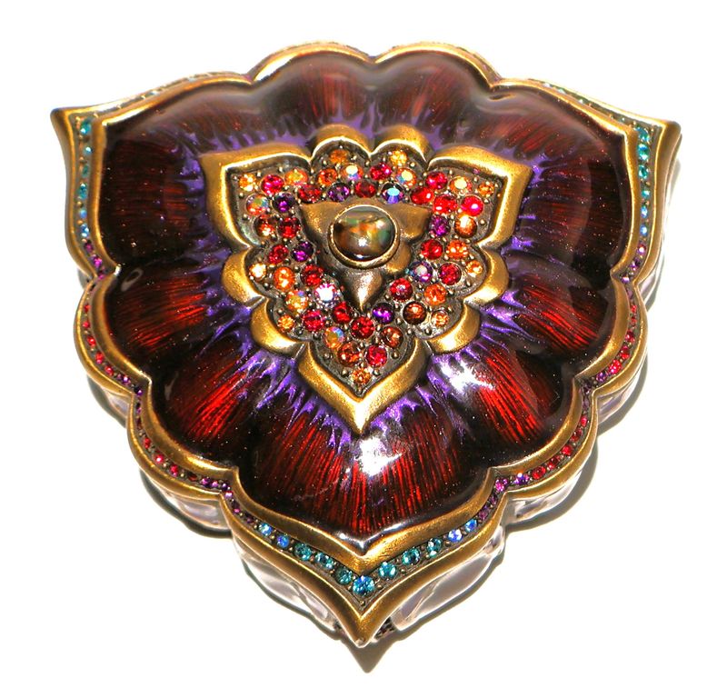 Jay Strongwater Palais Russe Red Jeweled Trillion Trinket Box | Swarovski Crystal Enamel | Style SDH7132421