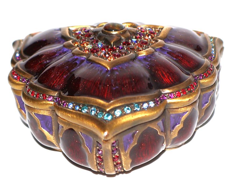 Jay Strongwater Palais Russe Red Jeweled Trillion Trinket Box | Swarovski Crystal Enamel | Style SDH7132421