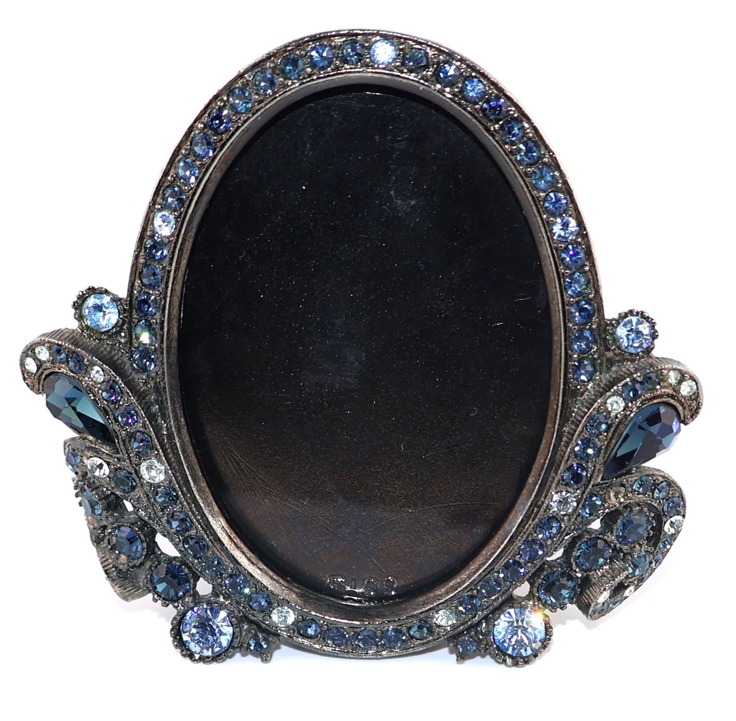 Jay Strongwater Blue Swarovski Crystal Oval Mini Picture Frame | Style 5188
