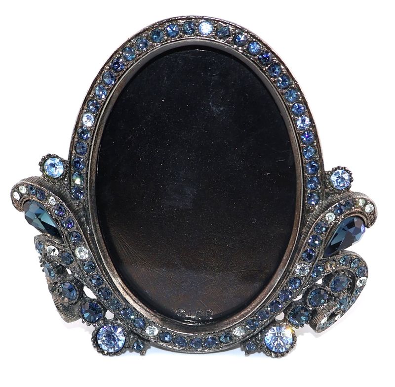 Jay Strongwater Blue Swarovski Crystal Oval Mini Picture Frame | Style 5188