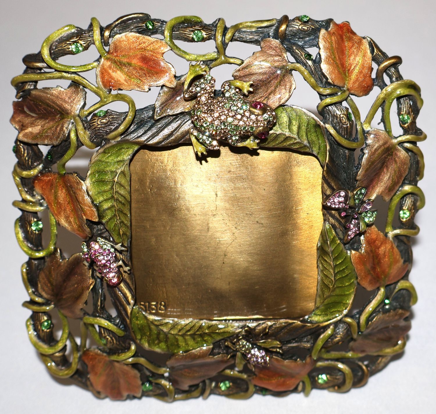 Jay Strongwater Arden Frog Butterfly Insect Crystal Enamel Picture Frame | Style 5138