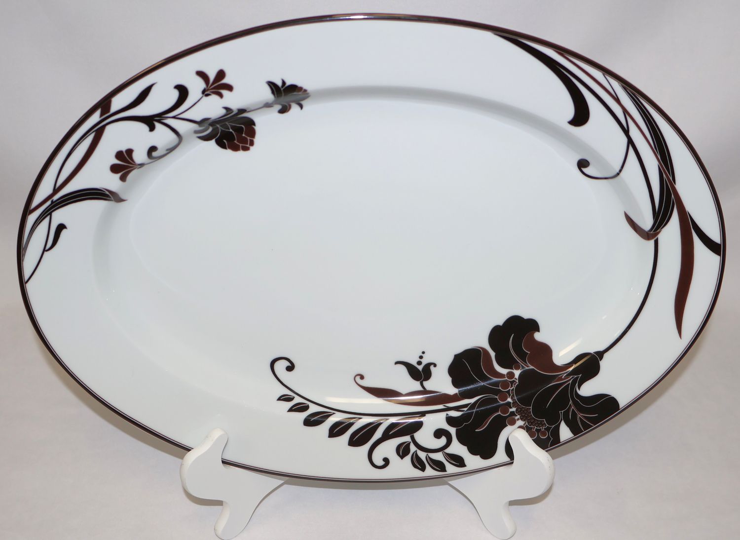Mikasa Cocoa Blossom Oval Serving Platter SL170 Portugal 15.75”