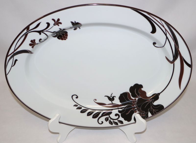 Mikasa Cocoa Blossom Oval Serving Platter SL170 Portugal 15.75”