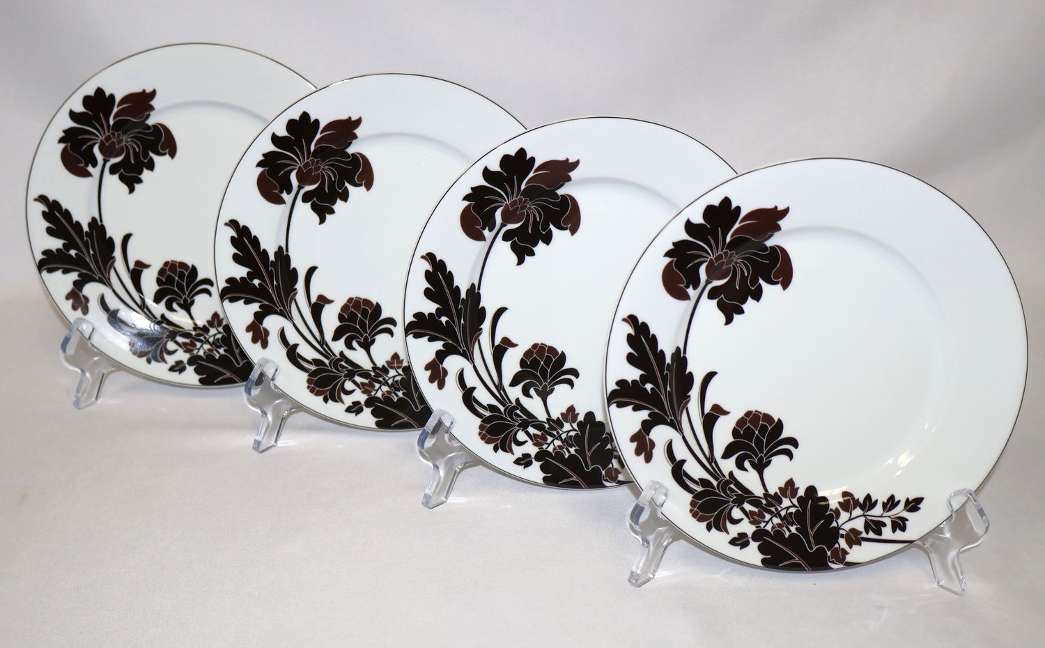 Set of 4 Mikasa Cocoa Iris 8” Accent Plates SL170 | Portugal