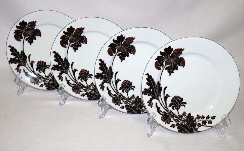 Set of 4 Mikasa Cocoa Iris 8” Accent Plates SL170 | Portugal