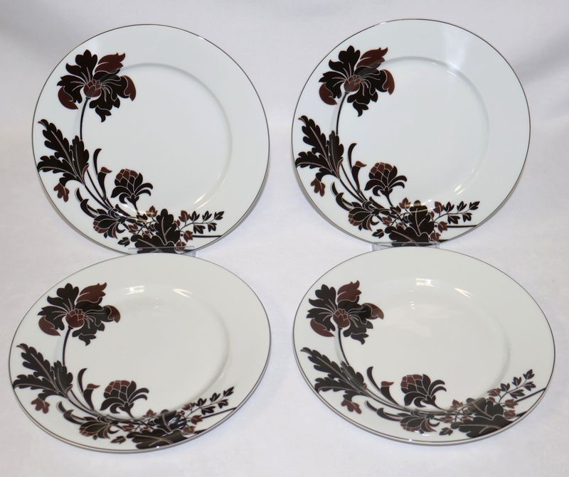 Set of 4 Mikasa Cocoa Iris 8” Accent Plates SL170 | Portugal