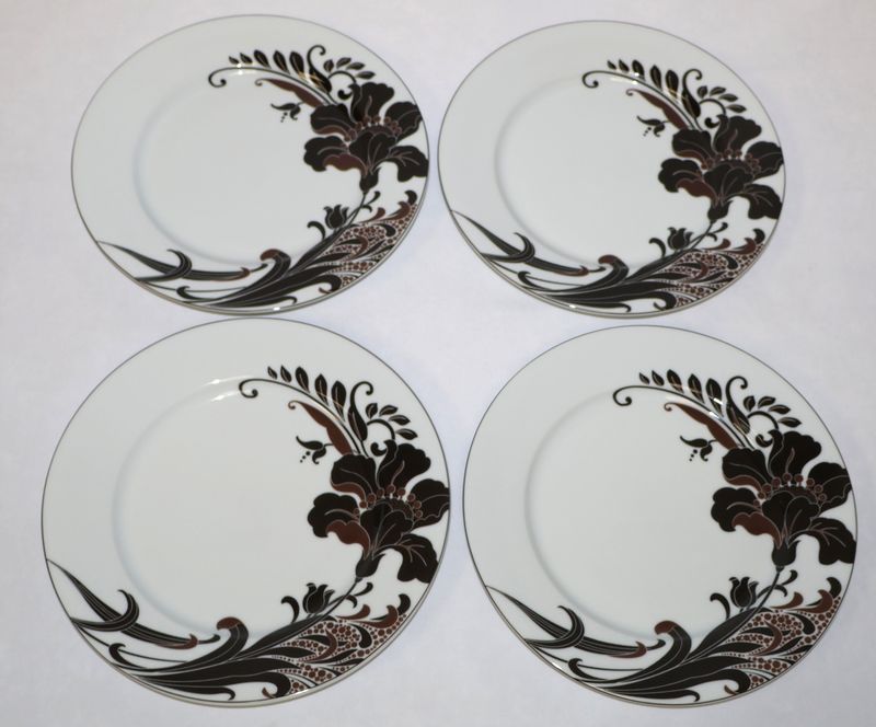 Set of 4 Mikasa Cocoa Lily 8” Accent Plates SL170 | Portugal