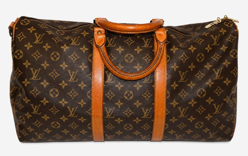 Authentic Louis Vuitton Keepall 50 Monogram Canvas Travel Duffel Bag Vintage Luxury Weekender