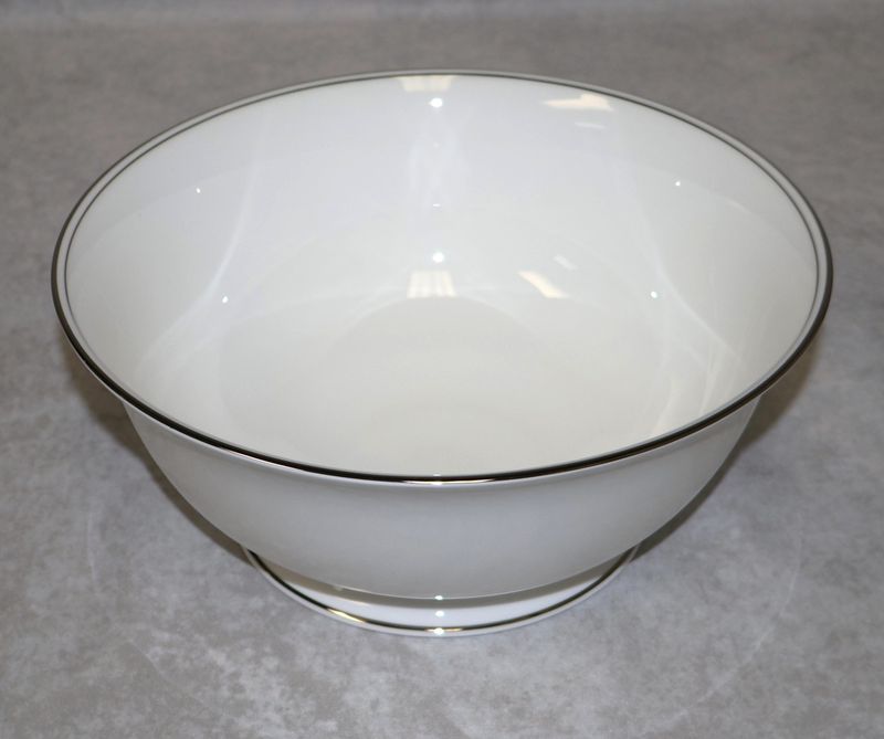 Lenox Federal Platinum 8" Round Footed Vegetable Serving Bowl Fine Bone China