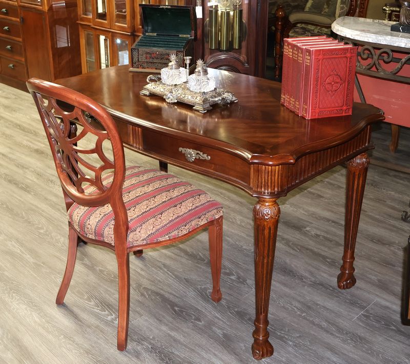 Hepplewhite Style Mahogany Writing Desk &amp; Matching Chair
