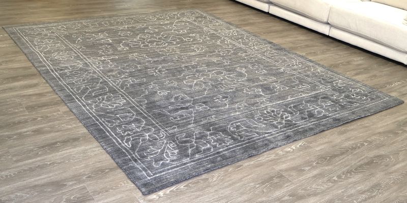 ARHAUS Jaden Hand-Knotted Viscose Charcoal Gray 8' x 10' Area Rug