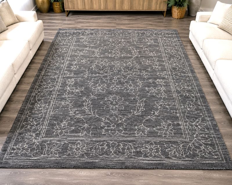 ARHAUS Jaden Hand-Knotted Viscose Charcoal Gray 8' x 10' Area Rug