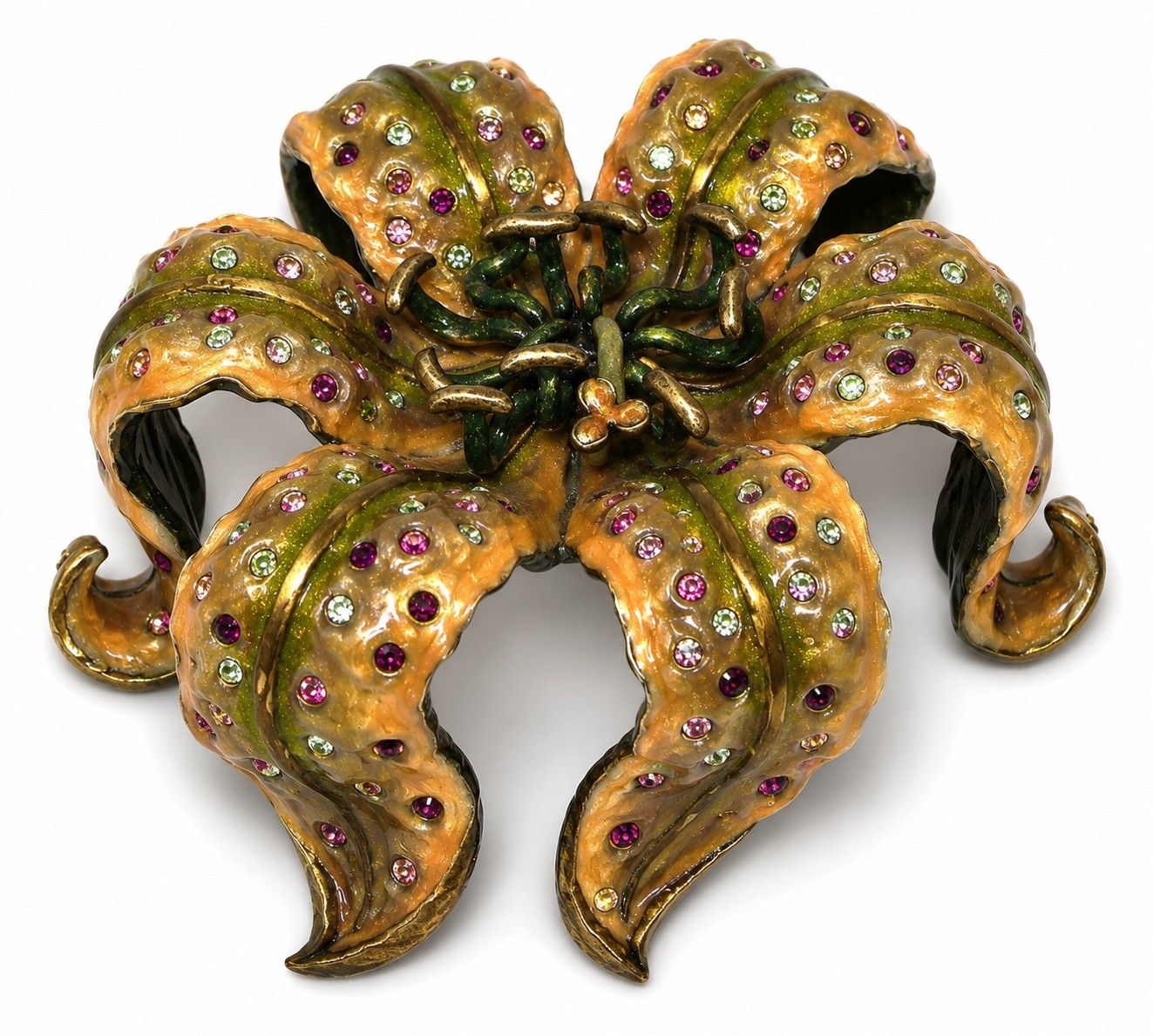 Jay Strongwater Lily Flower Swarovski Crystal &amp; Hand-Enameled Candle Topper | 4.5”