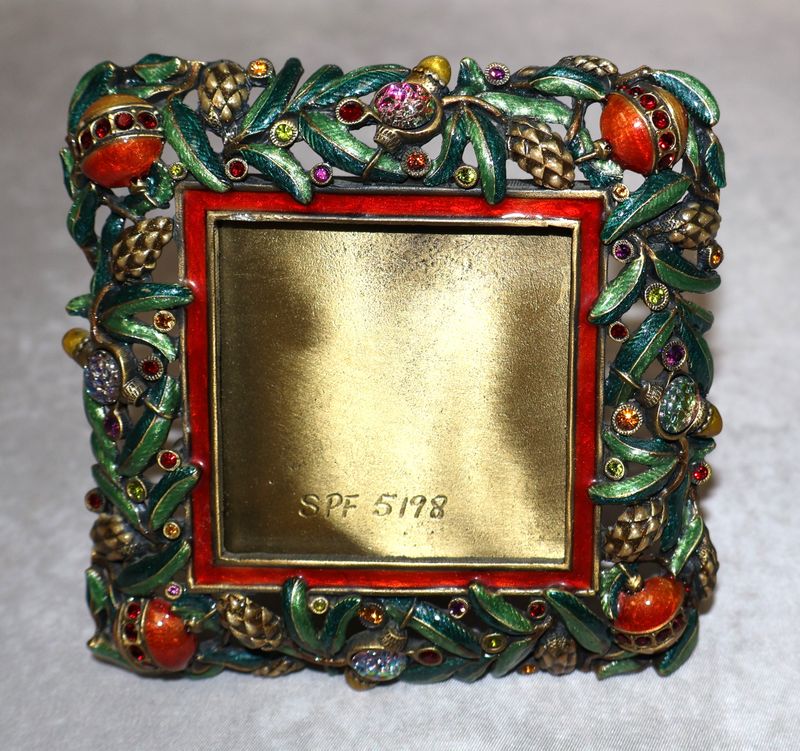Jay Strongwater Christmas Ornaments Swarovski Crystal Picture Frame | Hand Signed