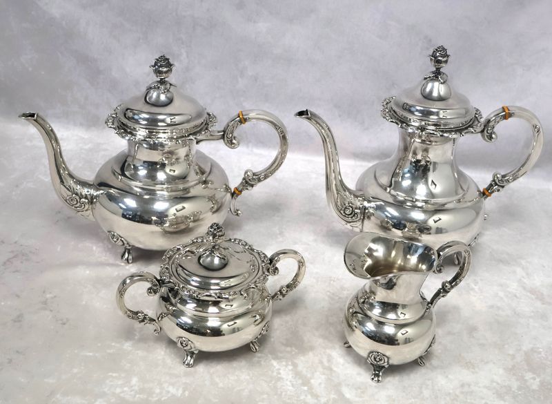 Eugen Ferner German Sterling Silver Coffee &amp; Tea Service 1969 | 4-Piece Set