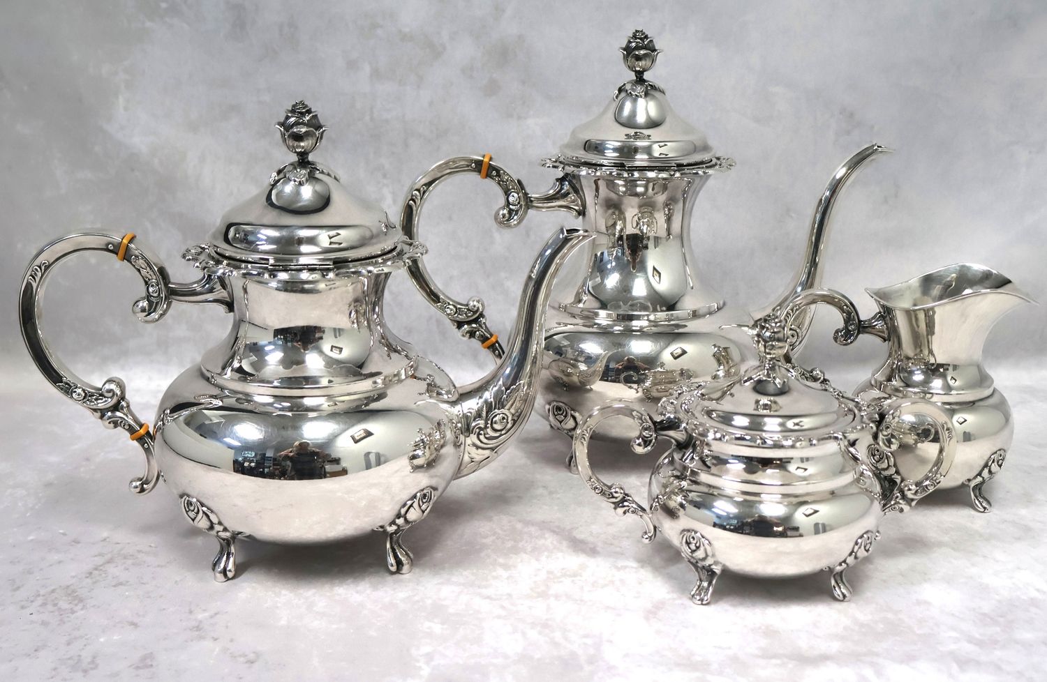 Eugen Ferner German Sterling Silver Coffee &amp; Tea Service 1969 | 4-Piece Set