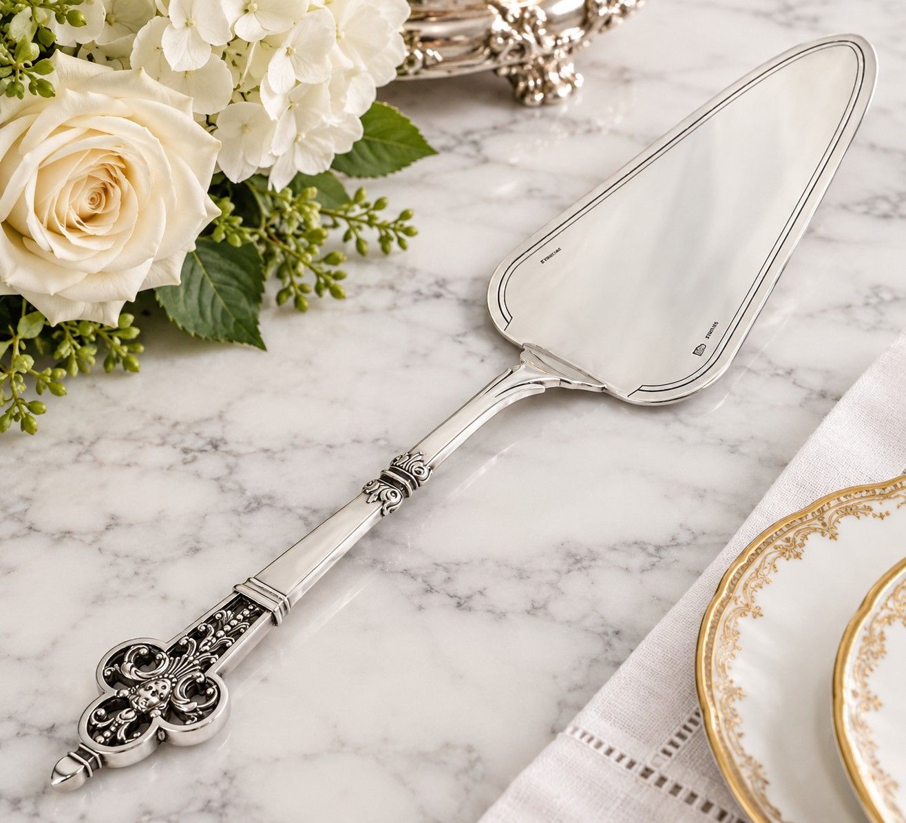 Christofle Renaissance Solid Sterling Silver Pie &amp; Cake Server 11.25” | France