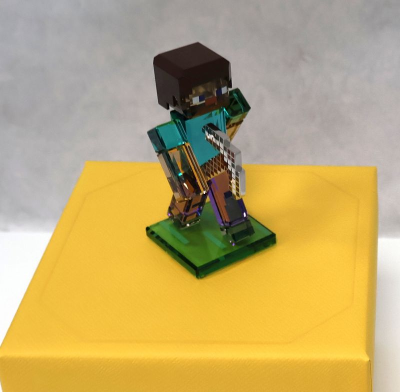 Swarovski Crystal Minecraft Steve Figurine 5701272 | Original Box