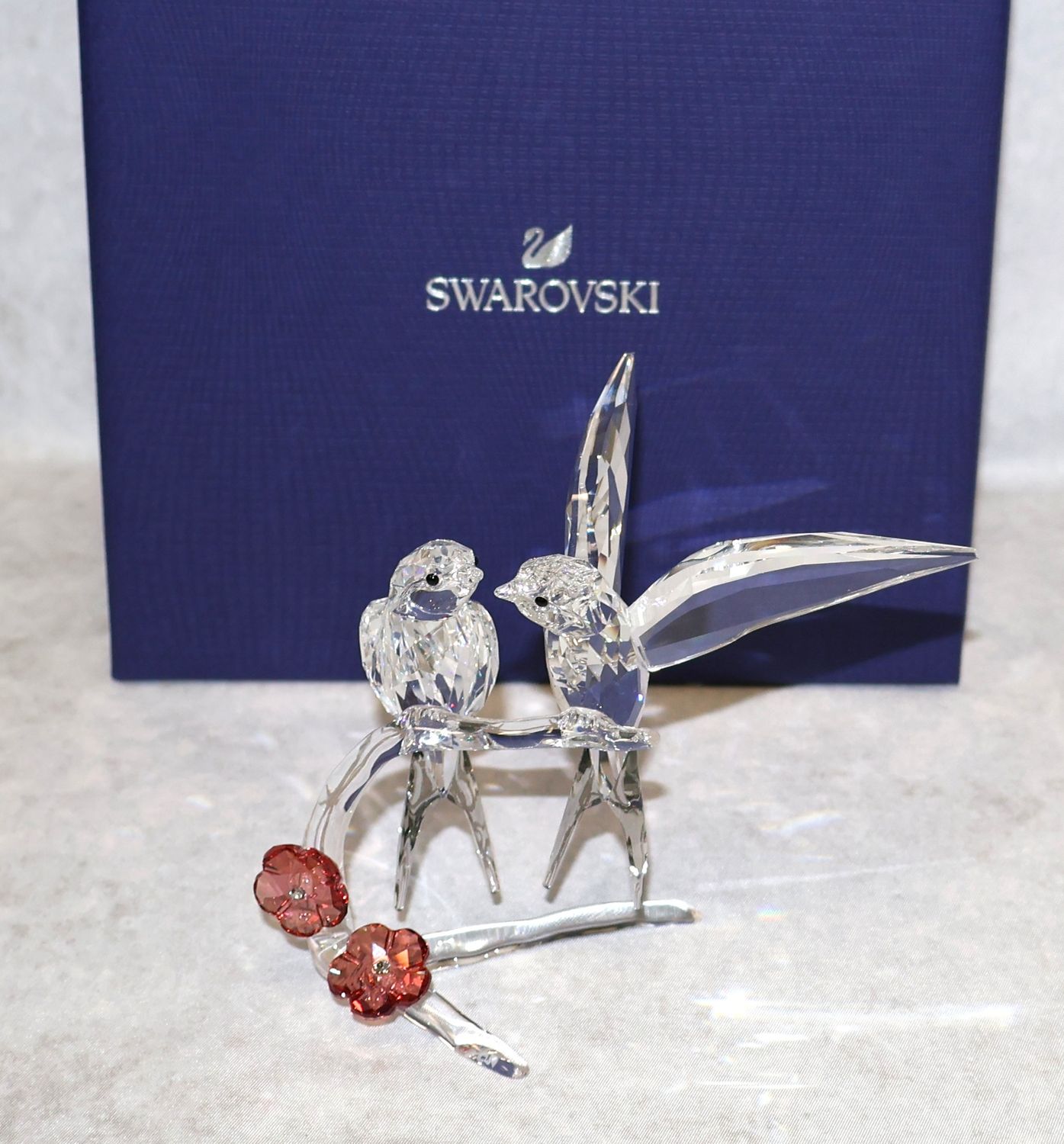 Swarovski Crystal Feathered Beauties Swallows Figurine 5475566 | Original Box