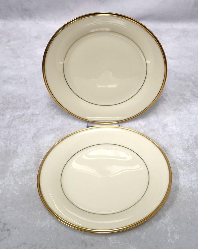 Lenox Eternal Dimension Collection Salad Plates Gold Trim (Set of 2) Made in USA