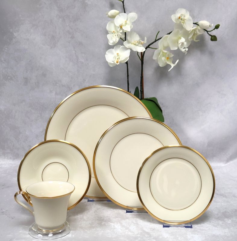 Vintage Lenox Eternal 5-Piece Place Setting Gold Trim | Wreath Backstamp Made in USA