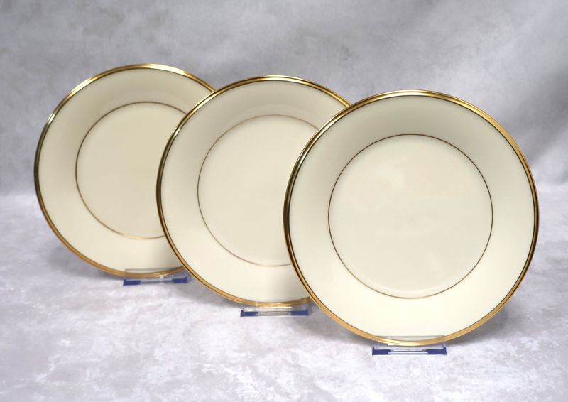 Vintage Lenox Eternal Salad Plates Gold Trim (Set of 3) Wreath Backstamp Made in USA