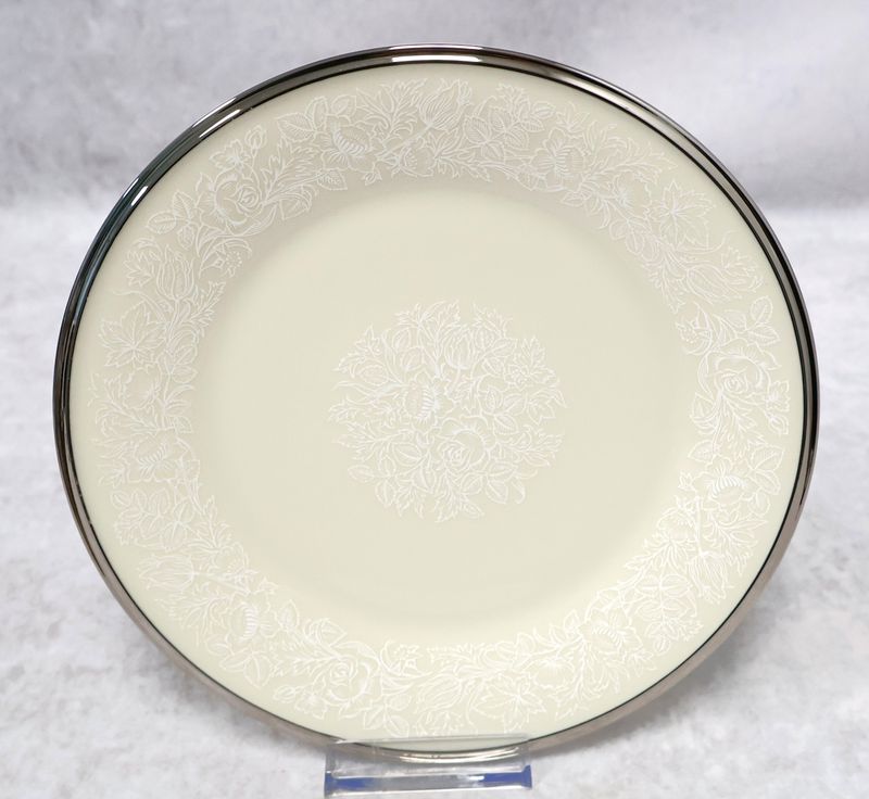 Lenox Moonspun 8” Salad Plate Platinum Trim | Made in USA