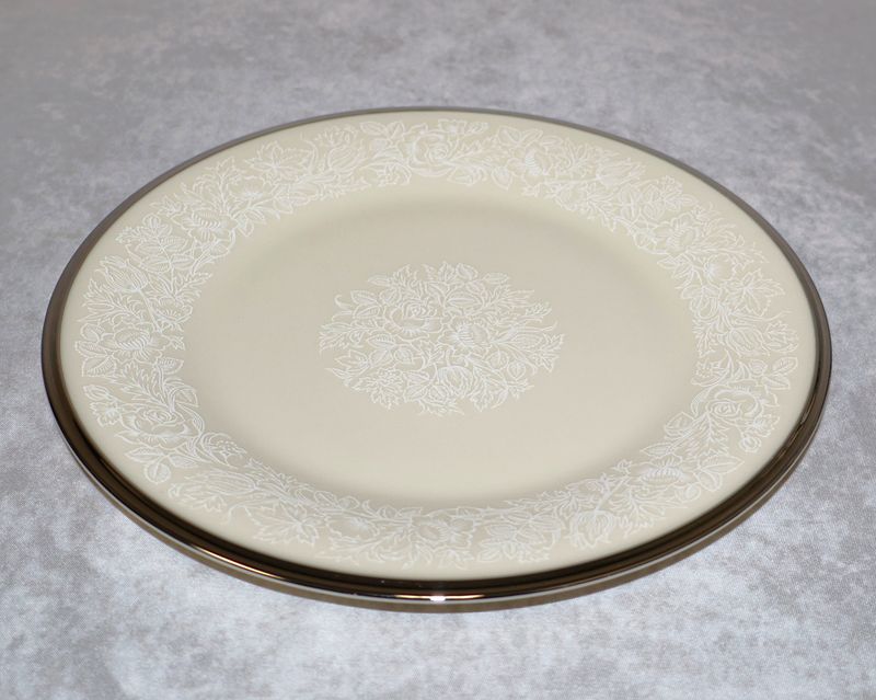 Lenox Moonspun 8” Salad Plate Platinum Trim | Made in USA