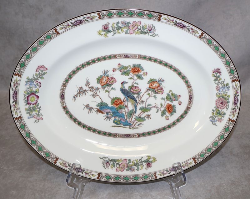 Wedgwood Kutani Crane 15 3/8" Oval Serving Platter Bone China R4464 | England