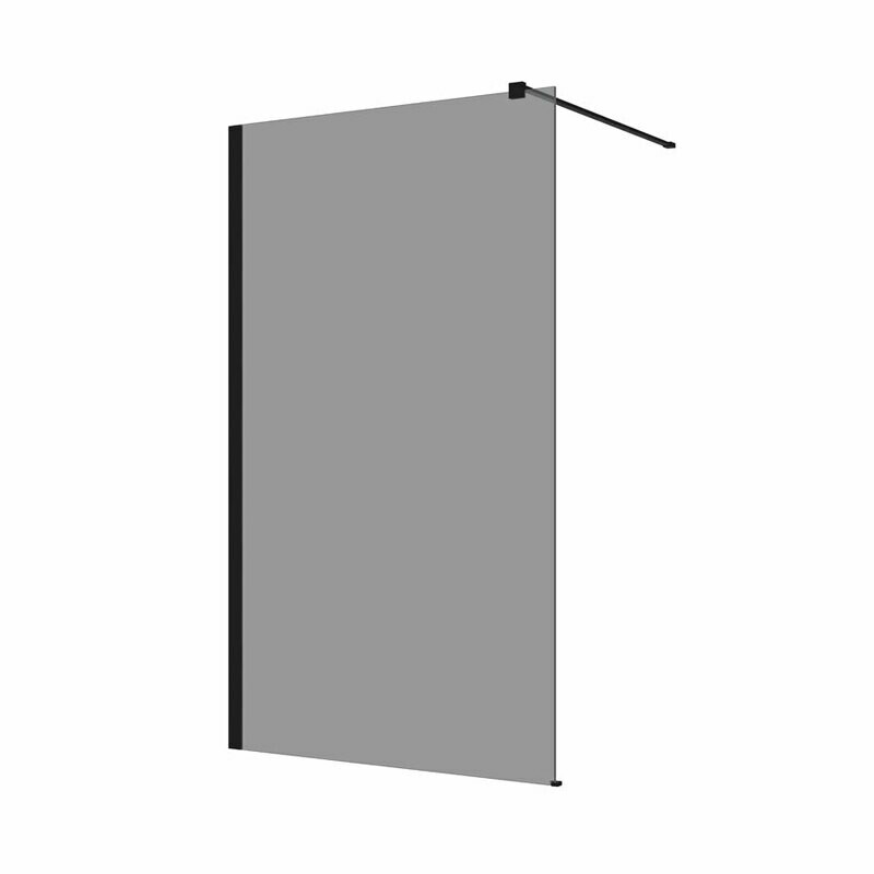 M-SERIES 860/960/1160 WALL FIXED PANEL – TINTED GLASS/BLACK FITTINGS