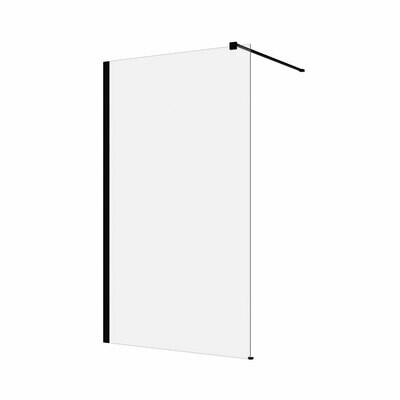 M-SERIES 860/960/1160 WALL FIXED PANEL – CLEAR GLASS/BLACK FITTINGS