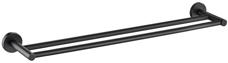 OPUS BLACK 600 DOUBLE TOWEL RAIL