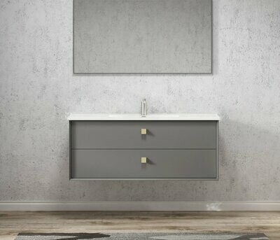 HAMPSHIRE MATTE GREY 1200X460X550 WALL HUNG VANITY WITH CERAMIC TOP
