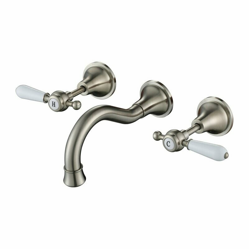 Bordeaux Wall Bath/Spa Set Brushed Nickle
