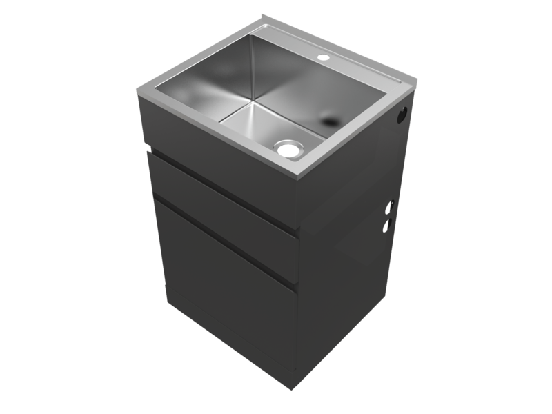 Excellence 45L Matte Black Drawer System Laundry Unit 555 W x 870 H x 510mm D