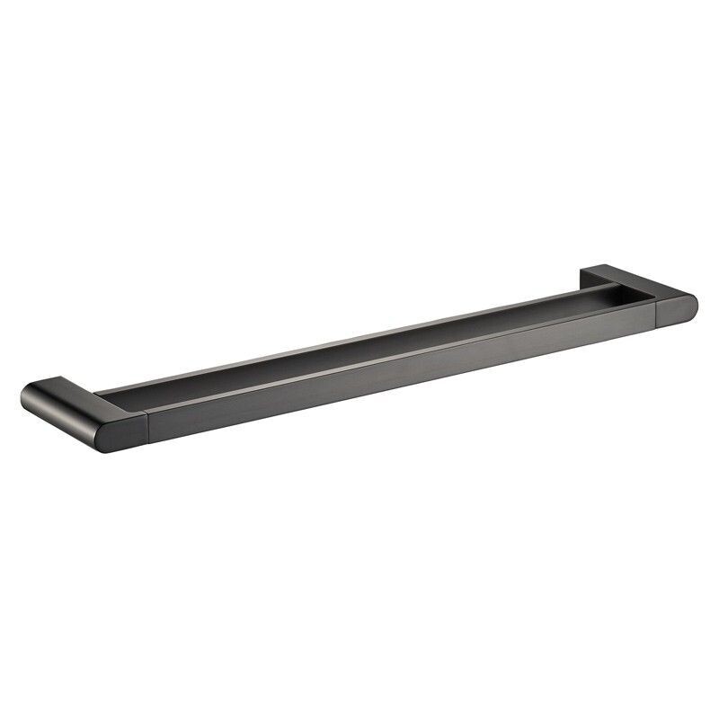 FLORES DOUBLE TOWEL RAIL 800MM  GUN METAL