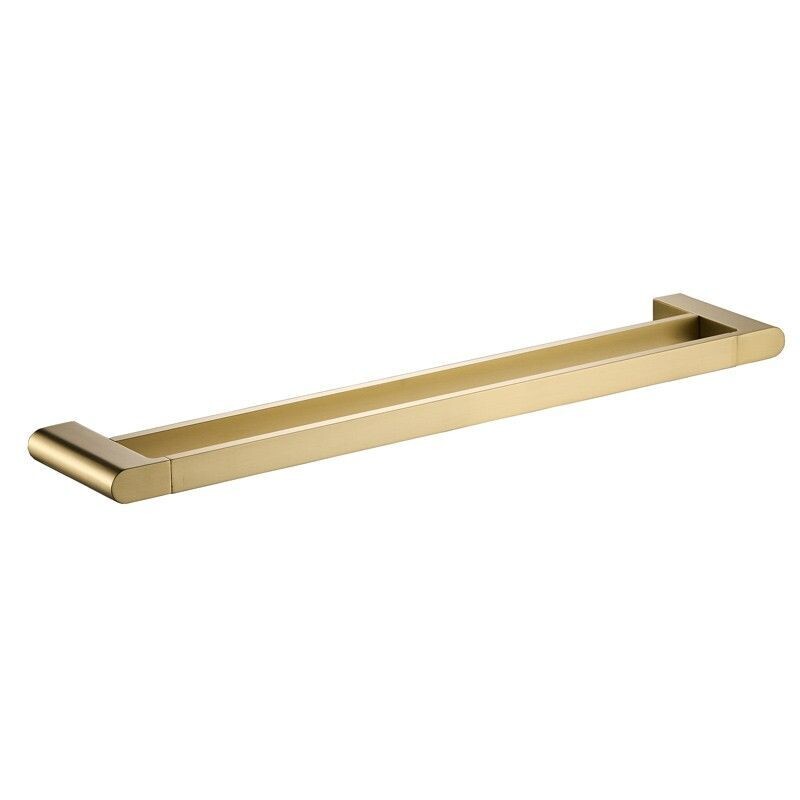 FLORES DOUBLE TOWEL RAIL 600MM BRUSHED GOLD