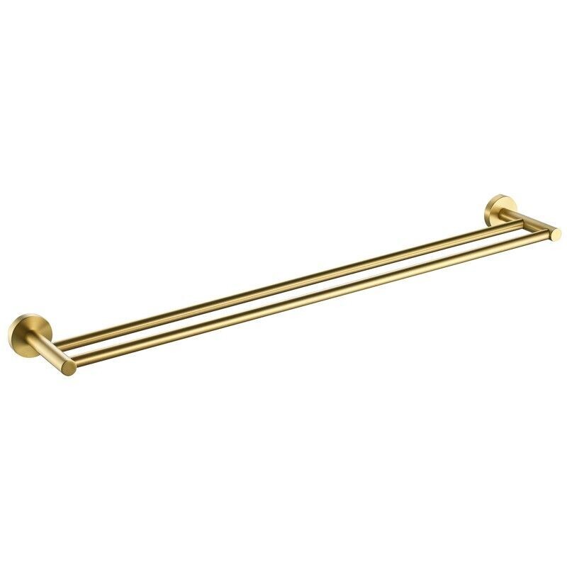 OPUS DOUBLE TOWEL RAIL BRUSHED GOLD 600