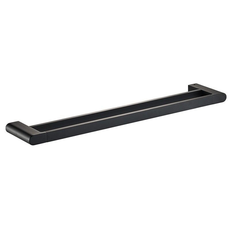 FLORES DOUBLE TOWEL RAIL 600MM MATT BLACK